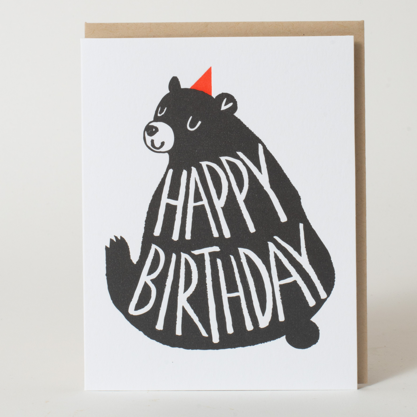 Black Bear Birthday Letterpress Greeting Card