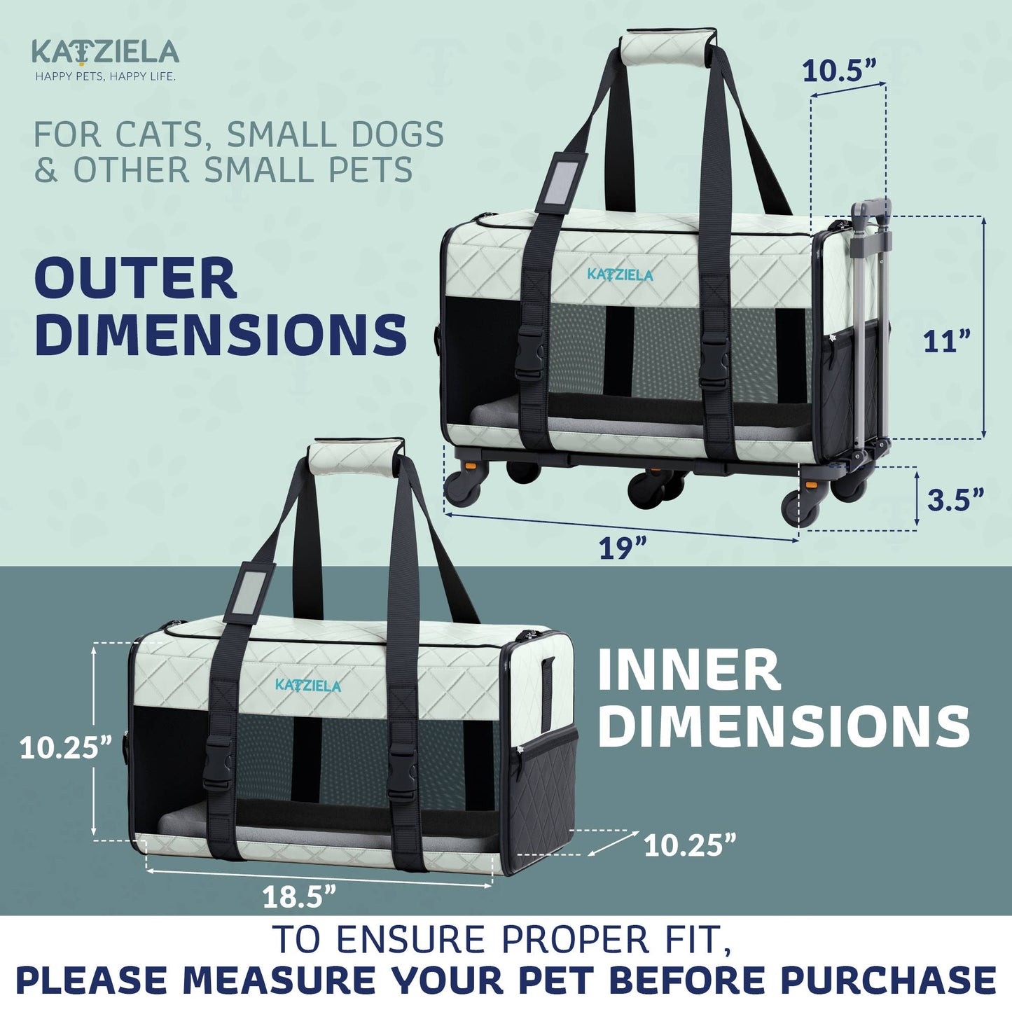 Katziela - Katziela® Quilted Chariot PRO Pet Carrier