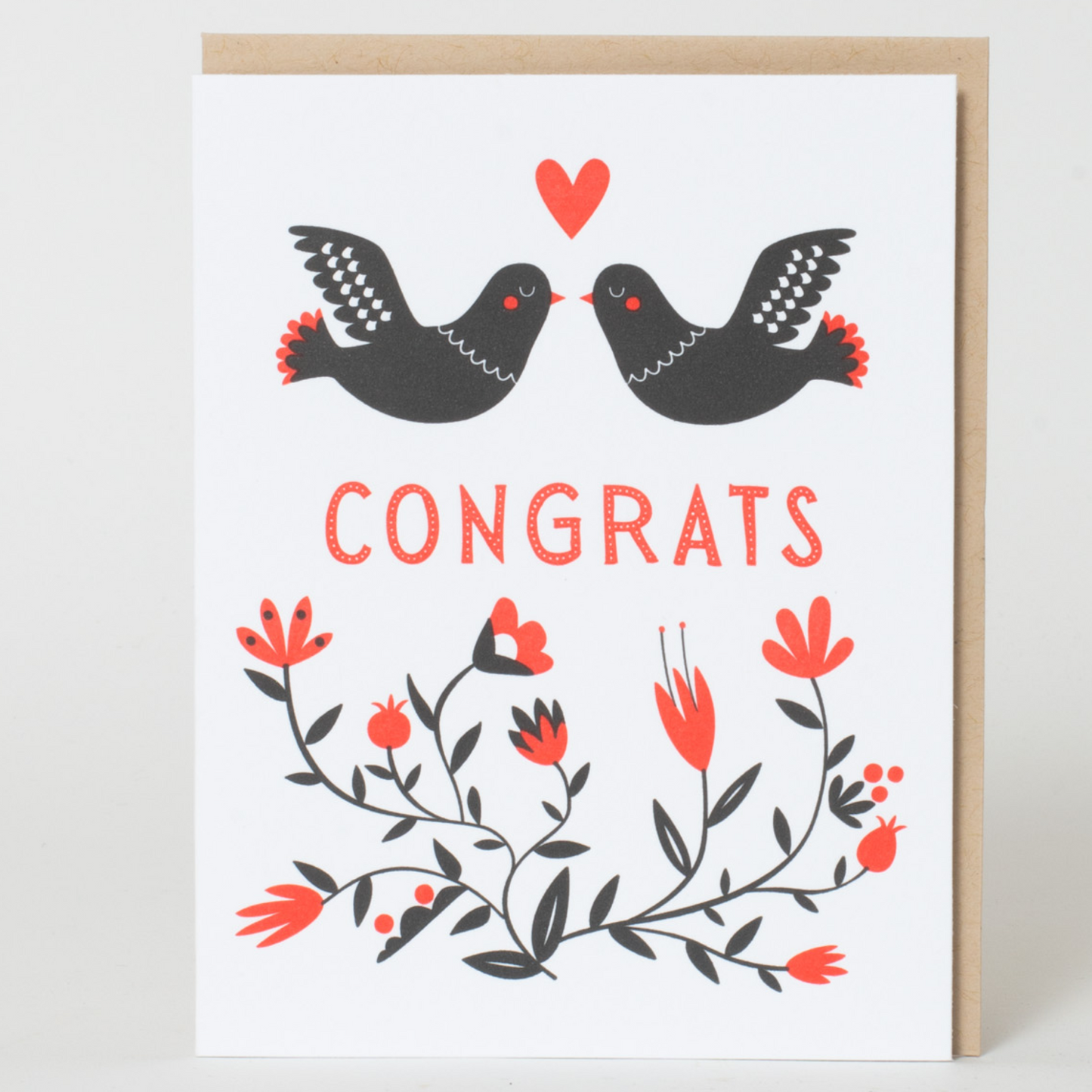 Congrats Doves Letterpress Greeting Card