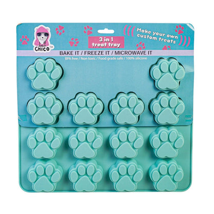 Jojo Modern Pets - Paw Print 3 in 1 Silicone Baking Treat Tray