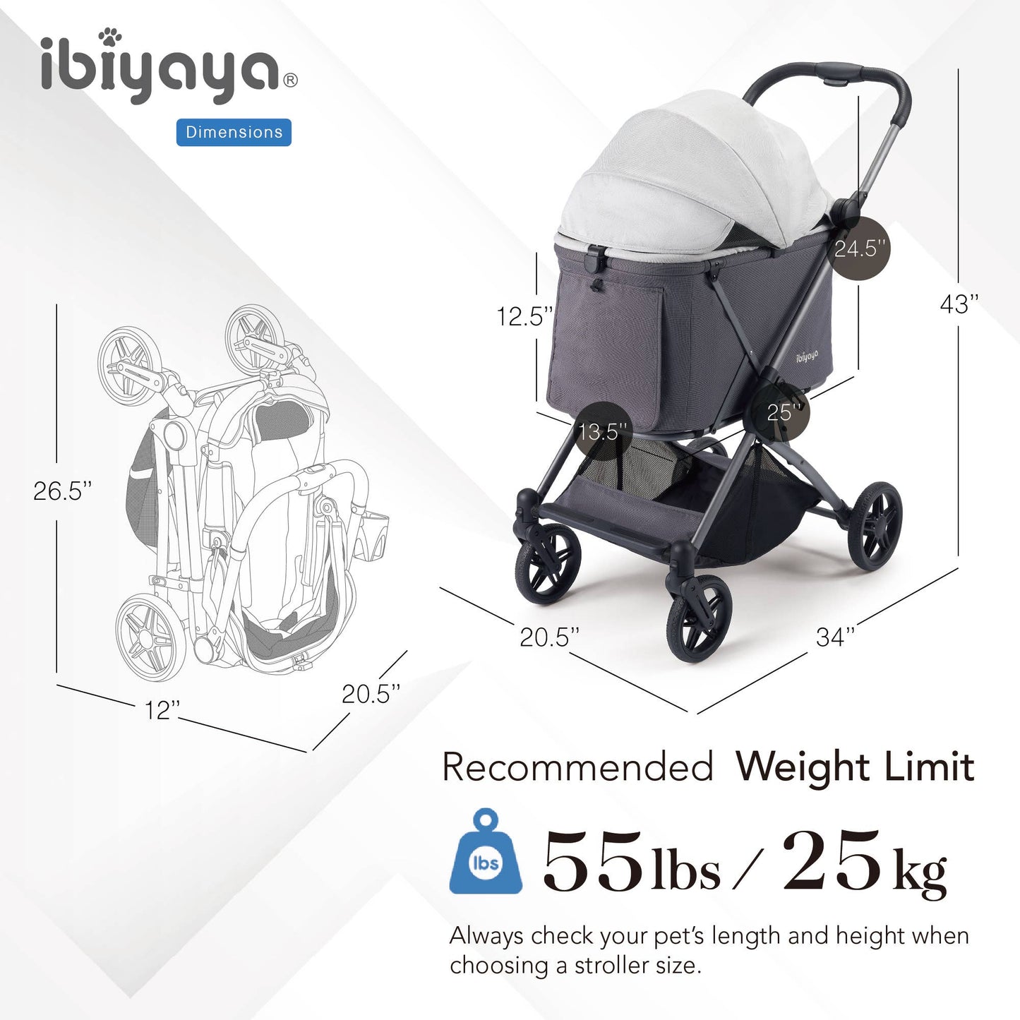 ibiyaya - Ibiyaya Maxi Deep Carriage Pet Stroller