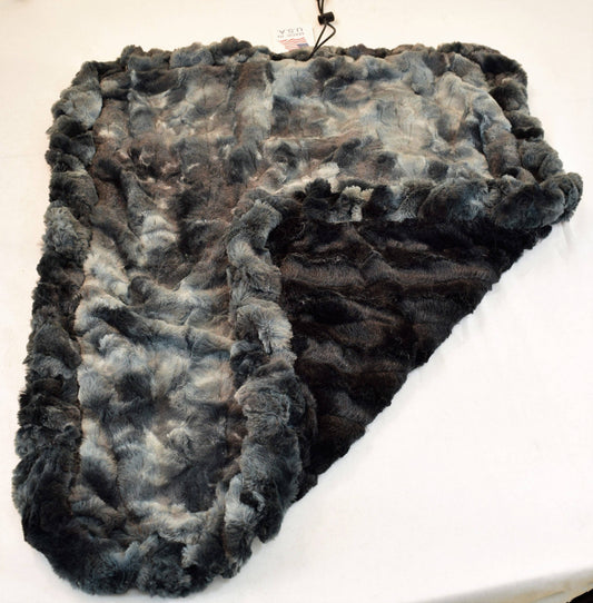Grey Rabbit & Black Mink Travel Bed/Blanket: Small