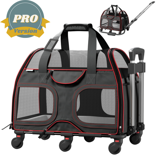 Katziela - Katziela® Luxury Rider PRO Pet Carrier with Removable Wheels