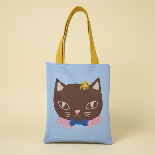 Chat Au Chocolat Knit Tote Bag