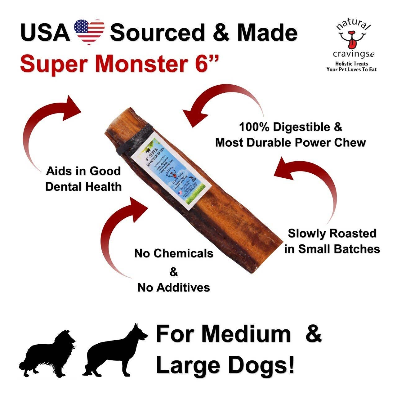 Bully Stick Super Monster USA 6"
