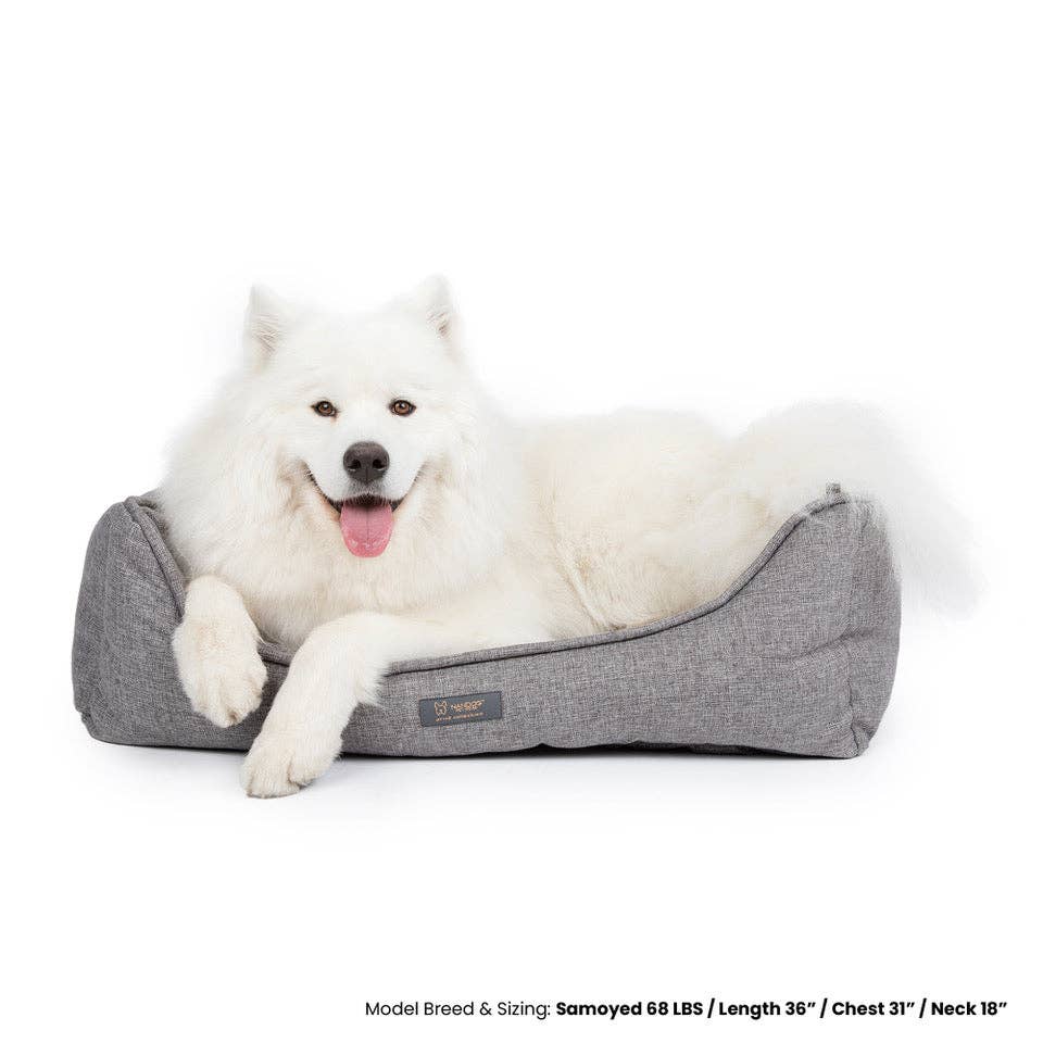 Nandog Pet Gear - POPLIN LINEN STYLE LARGE PET BED - GRAY