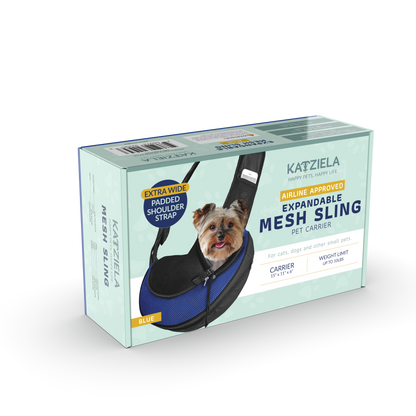 Katziela - Pet Carrier Expandable Sling For Small Dogs And Cats Black