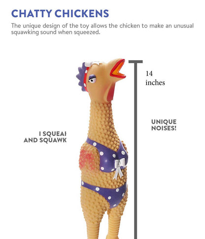 Outward Hound Squawkers Latex Rubber Henrietta Chicken Large