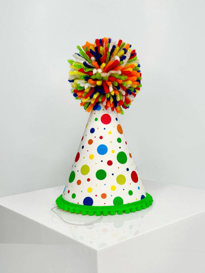 Pup Party Hats - White Dots Party Hat