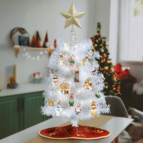 Mini White Tree Pre-lit Ornament