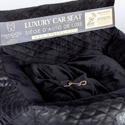 Nandog Pet Gear Florida Authorized Reseller - NANDOG Car Seat Quilted Vegan Leather BLACK