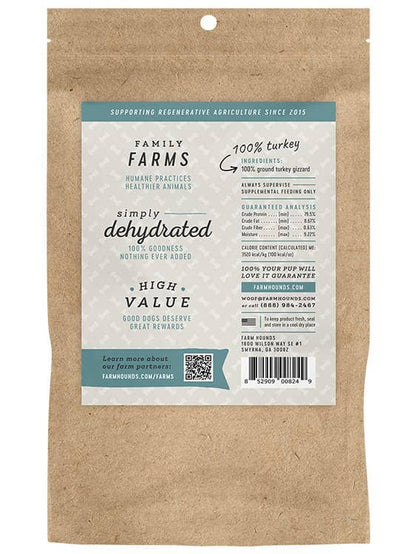 Farm Hounds - Turkey Gizzard Trainer - All-Natural Dog Treats - 4oz