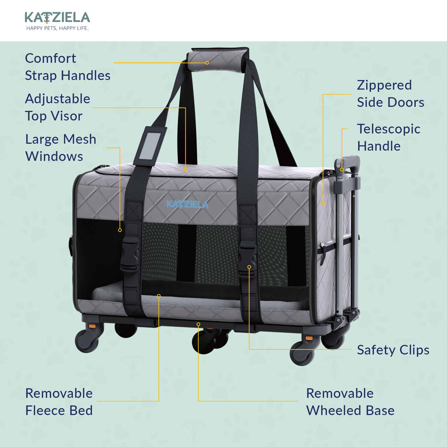 Katziela - Katziela® Quilted Chariot PRO Pet Carrier