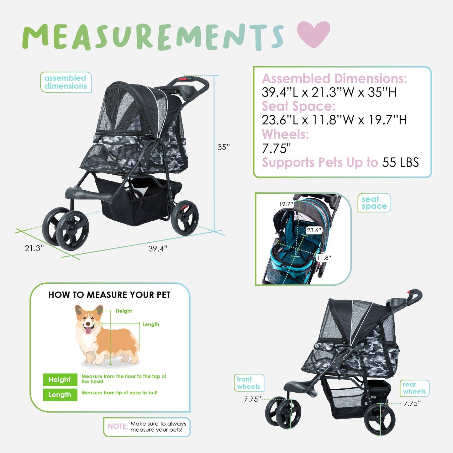 Petique - Durable Pet Stroller