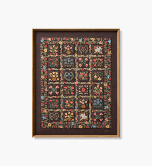 Framed Wall Art - Helena Quilt Brown