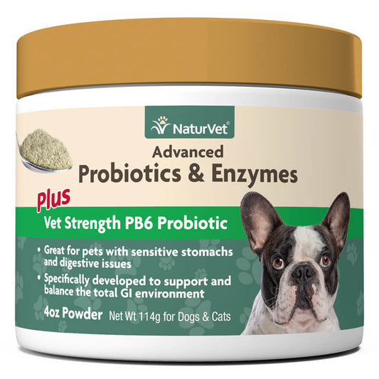 NaturVet Advanced Probiotics and Enzymes Powder Supplement