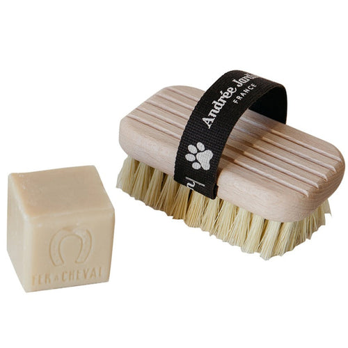 Andree Jardin Pet Bath & Massage brush with Marseille natural soap