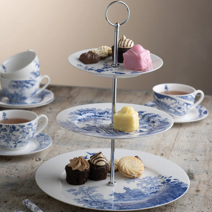Aynsley Archive Blue Three Tier Cake stand