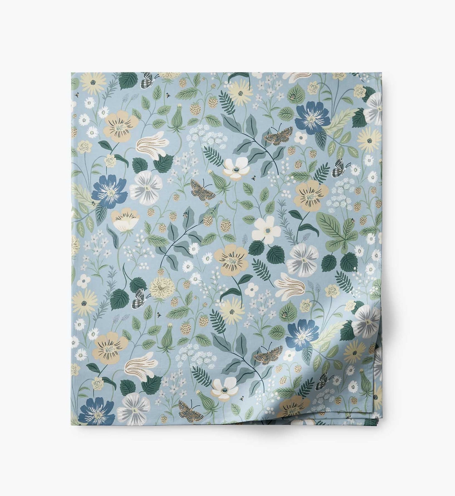 Percale Flat Sheet - Strawberry Fields Slate