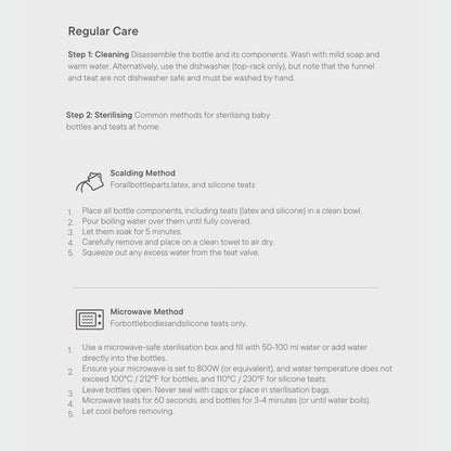 BIBS 2 Pack Slow Flow Glass Baby Bottle Round Latex - 120ml - Ivory