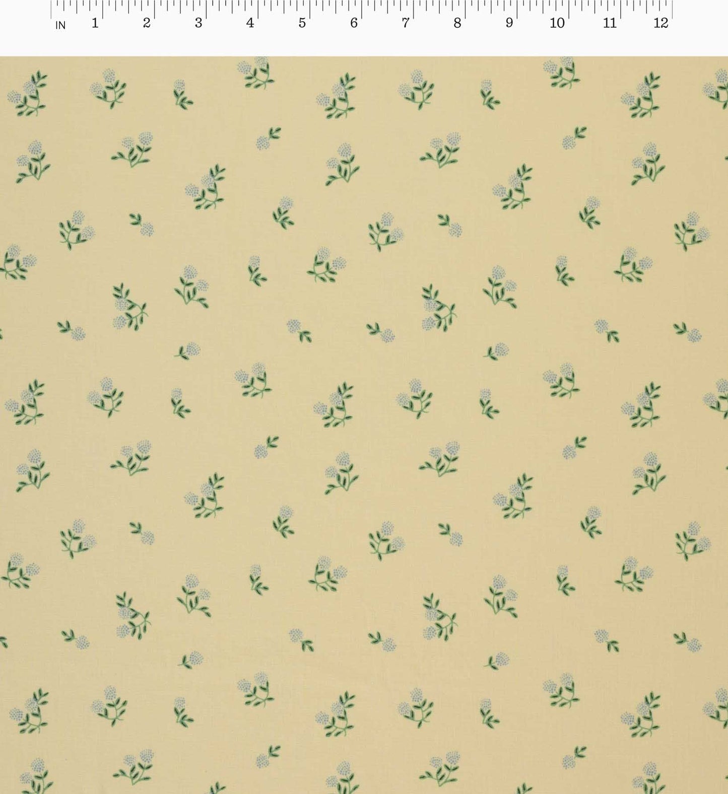Ditsy Hydrangea Cotton Fabric - Butter