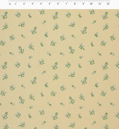Ditsy Hydrangea Cotton Fabric - Butter