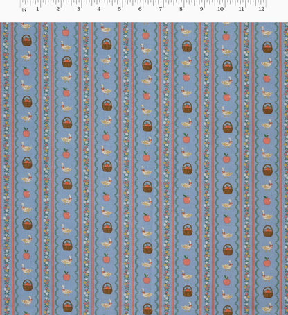 Farmhouse Stripe Cotton Fabric - Slate