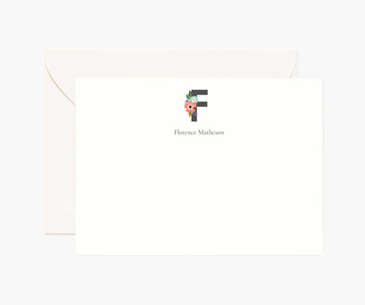 Monogram Personalized Stationery - F
