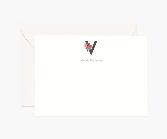 Monogram Personalized Stationery - V
