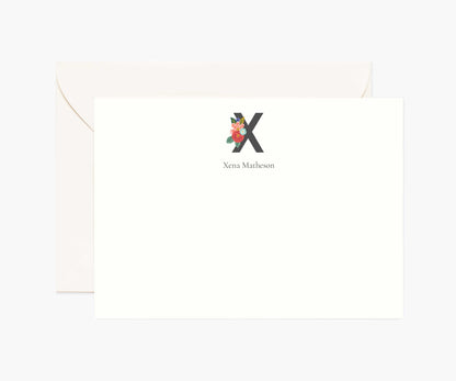 Monogram Personalized Stationery - X