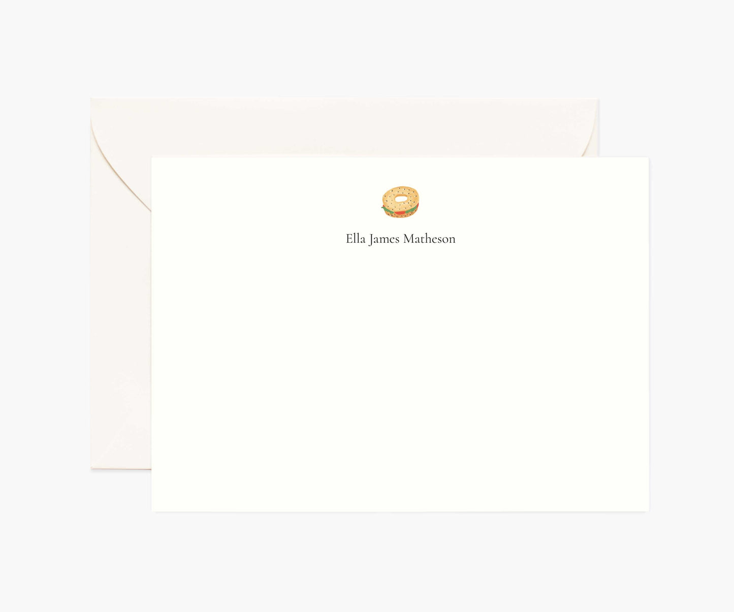 Food & Drink Personalized Stationery  - Bagel