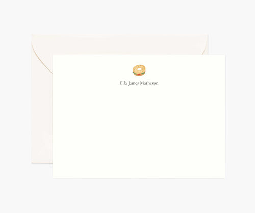 Food & Drink Personalized Stationery  - Bagel