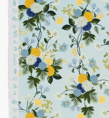 Dahlia Rayon Fabric - Blue