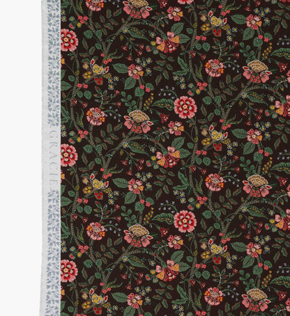 Gracie Rayon Fabric - Cocoa