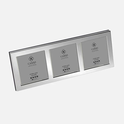 Carrs Silver Modern Flat Triple Photo Frame
