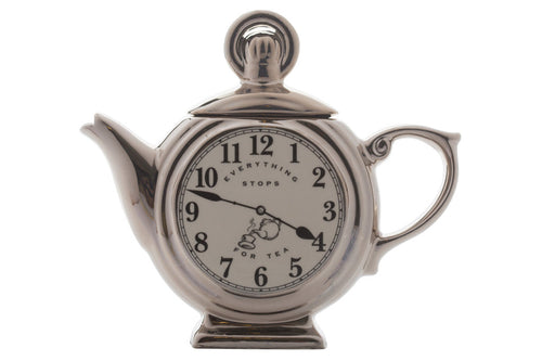 Ceramic Inspirations Pocket Watch Silver One Cup Teapot