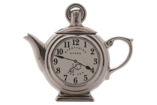 Ceramic Inspirations Pocket Watch Silver One Cup Teapot