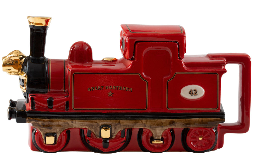 Ceramic Inspirations Steam Train Red Large Teapot