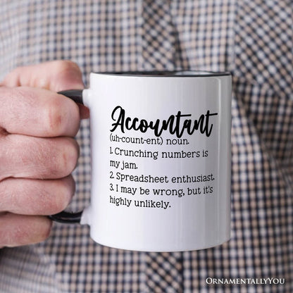 Accountant Definition Personalized Mug, Finance Office Employee Funny Quote Gift with Custom Name