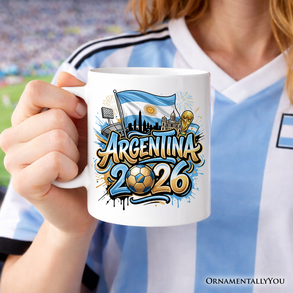 Argentina 2026 Soccer Cup Global Championship Mug, Football Fans Gift