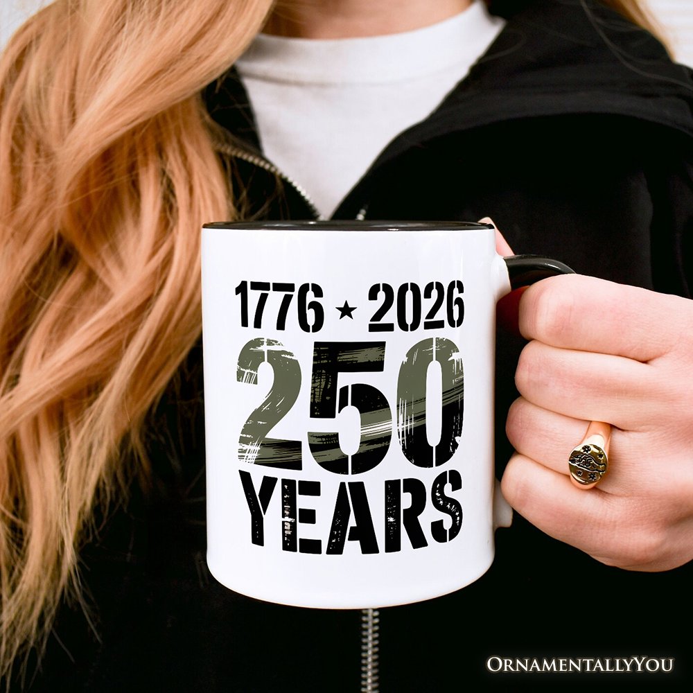 250th Anniversary Freedom Personalized Mug, 4th of July USA Patriotic 1776–2026 Gift with Custom Name