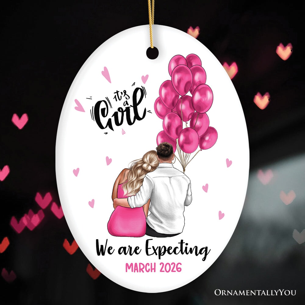 Baby Announcement For Boy or Girl Customized Ornament, Gender Reveal Keepsake