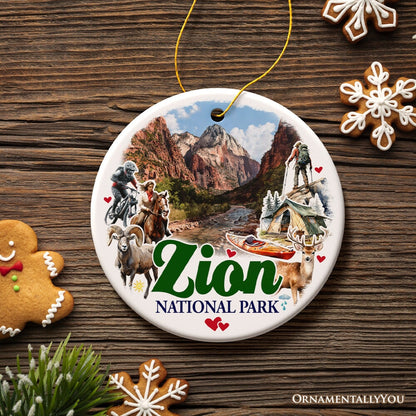 Adventurous Zion National Park Ornament, Utah Scenic Landmarks Christmas Gift and Outdoor Souvenir