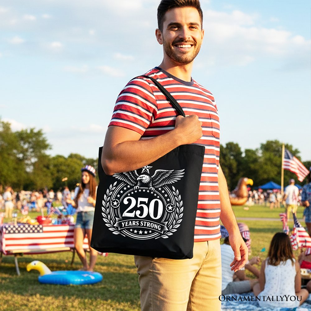 250th Anniversary Strong Eagle Tote Bag, 4th of July USA Patriotic 1776–2026 Gift Shopper