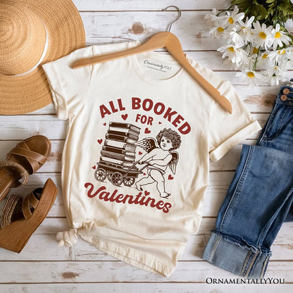 All Booked For Valentines Cupid T-Shirt, Vintage Funny Bookworm Tee