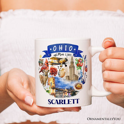 Artistic Ohio State Themes and Landmarks Personalized Mug With Custom Name