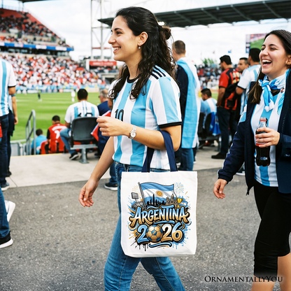 Argentina 2026 Soccer Cup Global Championship Tote Bag, Fans Football Gift Shopper