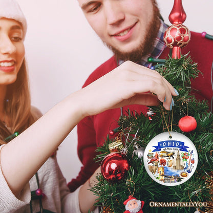 Artistic Ohio State Themes and Landmarks Christmas Ornament