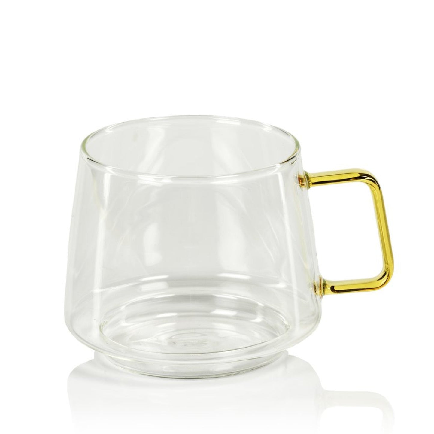 Capucci Tea & Coffee Glass with Yellow Handle