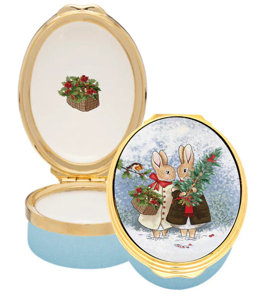 Halcyon Days Friendship at Christmas Enamel Box